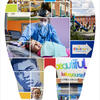 A colorful collage including a photo of a dentist and young patient, murals and elementary school students at a school in Philadelphia