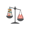 An illustration of a scale with people on one side and books on the other